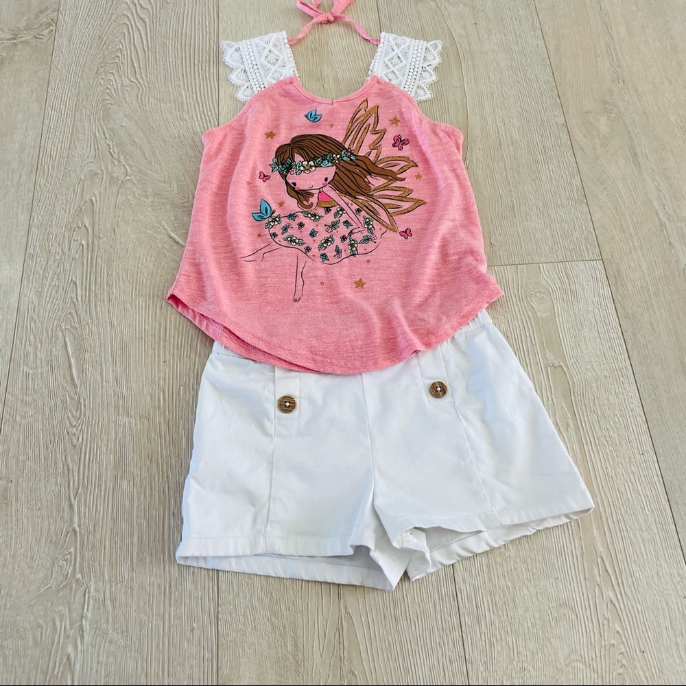 White shorts and lace tank set
